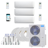 MRCOOL DIY Mini Split - 39,000 BTU 3 Zone Ductless Air Conditioner and Heat Pump with 50 ft. Install Kit, DIY348HP09121850 - Home Elegance USA