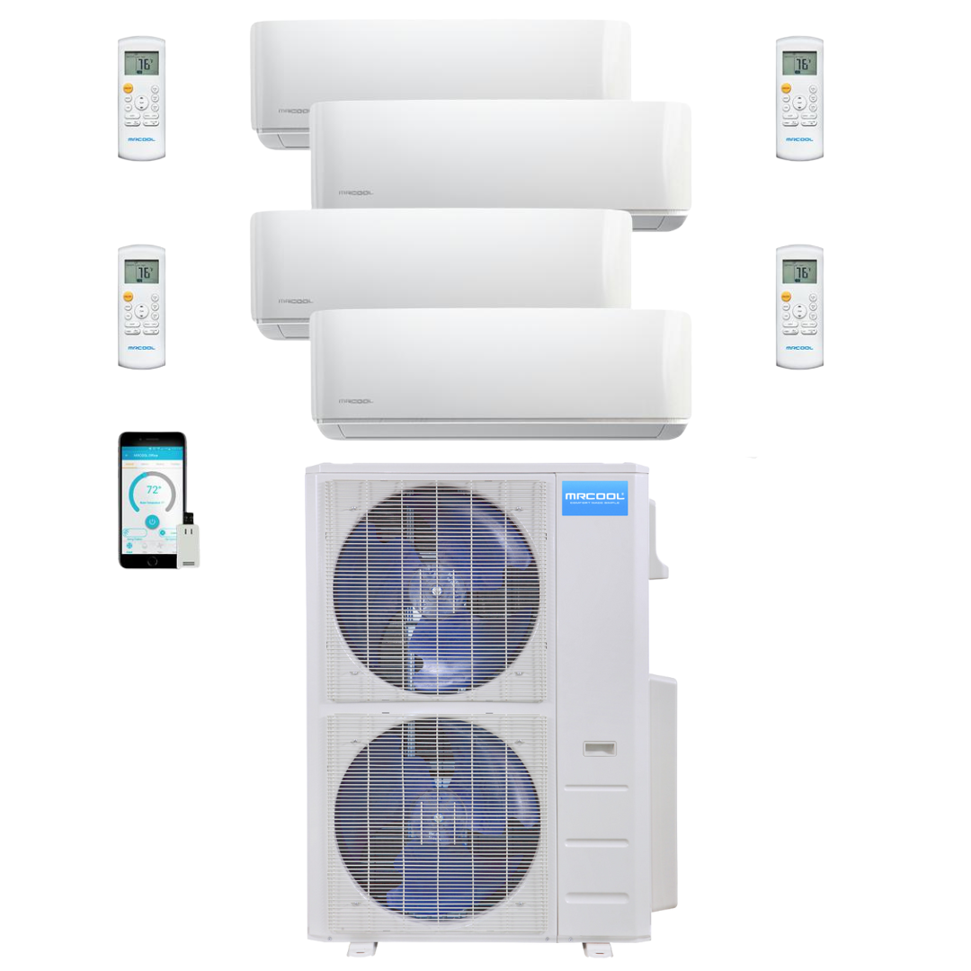 MRCOOL DIY Mini Split - 48,000 BTU 4 Zone Ductless Air Conditioner and Heat Pump, DIY-B-448HP09091218 - Home Elegance USA