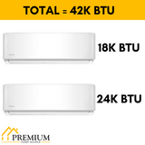 MRCOOL DIY Mini Split - 42,000 BTU 2 Zone Ductless Air Conditioner and Heat Pump, DIY-B-248HP1824 - Home Elegance USA