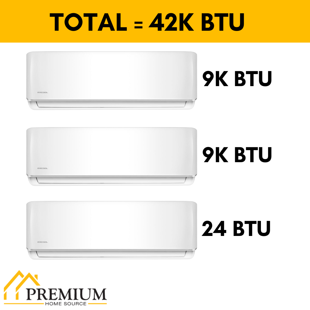 MRCOOL DIY Mini Split - 42,000 BTU 3 Zone Ductless Air Conditioner and Heat Pump, DIY-B-336HP090924 - Home Elegance USA