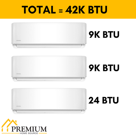 MRCOOL DIY Mini Split - 42,000 BTU 3 Zone Ductless Air Conditioner and Heat Pump, DIY-B-336HP090924 - Home Elegance USA