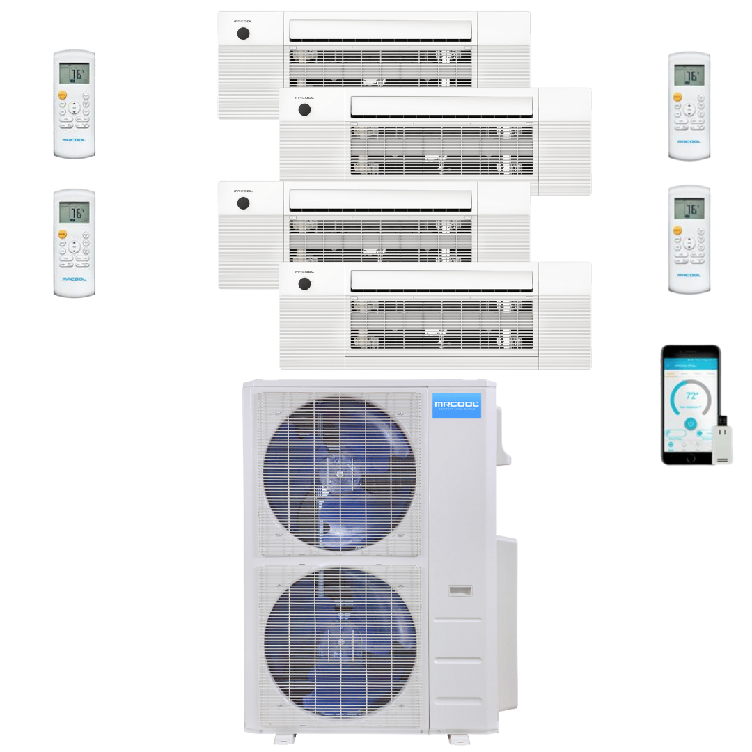 MRCOOL DIY Mini Split - 45,000 BTU 4 Zone Ceiling Cassette Ductless Air Conditioner and Heat Pump, DIY-BC-448HP09121212 - Home Elegance USA