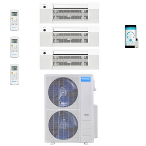 Mrcool Diy Mini Split - 48,000 Btu 3 Zone Ceiling Cassette Ductless Air Conditioner And Heat Pump, Diy-Bc-348Hp121818