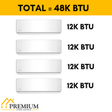 MRCOOL DIY Mini Split - 48,000 BTU 4 Zone Ductless Air Conditioner and Heat Pump with 25 ft. Install Kit, DIYM448HPW04C84 - Home Elegance USA