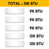 MRCOOL DIY Mini Split - 51,000 BTU 5 Zone Ductless Air Conditioner and Heat Pump, DIY-B-548HP0909091212 - Home Elegance USA