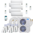 Mrcool Diy Mini Split - 51,000 Btu 5 Zone Ductless Air Conditioner And Heat Pump With 50 Ft. Install Kit, Diy548Hp090909121250