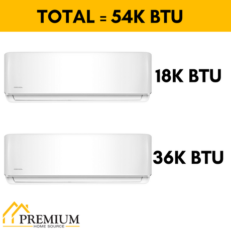 MRCOOL DIY Mini Split - 54,000 BTU 2 Zone Ductless Air Conditioner and Heat Pump, DIY-B-248HP1836 - Home Elegance USA