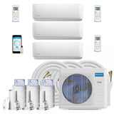 MRCOOL DIY Mini Split - 27,000 BTU 3 Zone Ductless Air Conditioner and Heat Pump with 16 ft. Install Kit, DIYM336HPW00C00 - Home Elegance USA