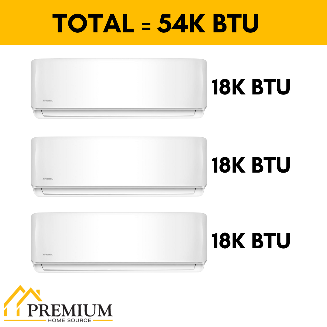 MRCOOL DIY Mini Split - 54,000 BTU 3 Zone Ductless Air Conditioner and Heat Pump with 25 ft. Install Kit, DIYM348HPW03C28 - Home Elegance USA