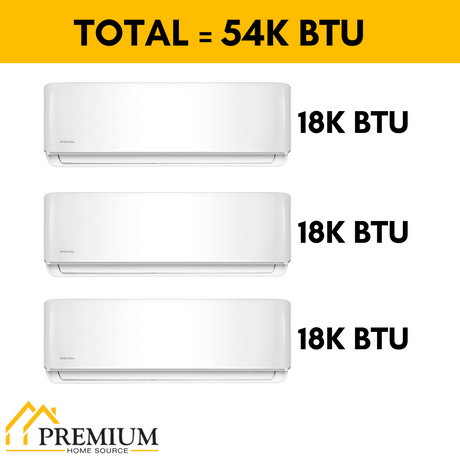 MRCOOL DIY Mini Split - 54,000 BTU 3 Zone Ductless Air Conditioner and Heat Pump with 25 ft. Install Kit, DIYM348HPW03C28 - Home Elegance USA