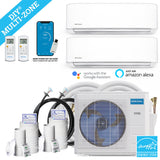MRCOOL DIY Mini Split - 21,000 BTU 2 Zone Ductless Air Conditioner and Heat Pump with 35 ft. and 50 ft. Install Kit, DIYM218HPW01C15 - Home Elegance USA