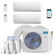 Mrcool Diy Mini Split - 27,000 Btu 2 Zone Ductless Air Conditioner And Heat Pump With 16 Ft. And 35 Ft. Install Kit, Diym227Hpw01C02