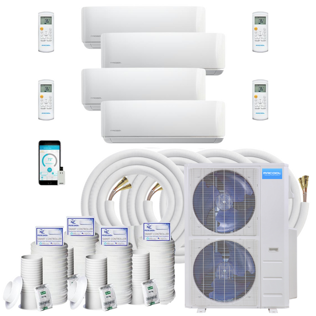 MRCOOL DIY Mini Split - 54,000 BTU 4 Zone Ductless Air Conditioner and Heat Pump with 25 ft. Install Kit, DIYM448HPW09C112 - Home Elegance USA