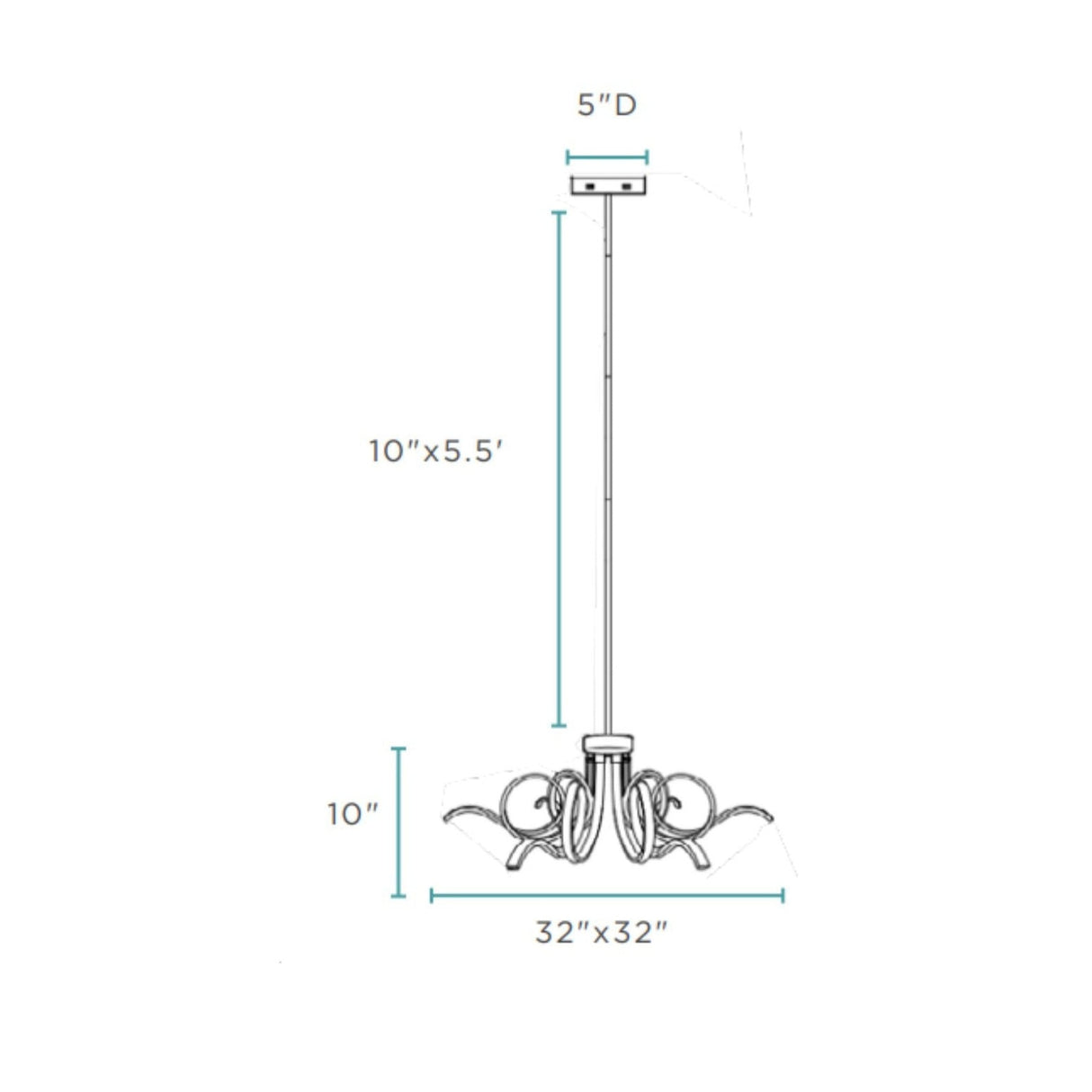 Magnolia LED Adjustable Chandelier // Sandy Gold - Home Elegance USA