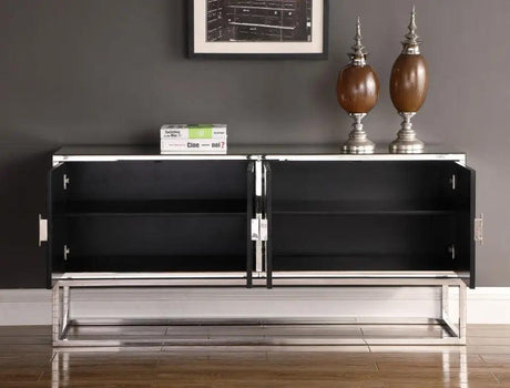 Marbella Sideboard / Buffet in Chrome Stainless Steel Base by Meridian Furniture Meridian Furniture