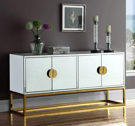 Marbella Sideboard / Buffet in Rich Gold Stainless Steel Base by Meridian Furniture Meridian Furniture