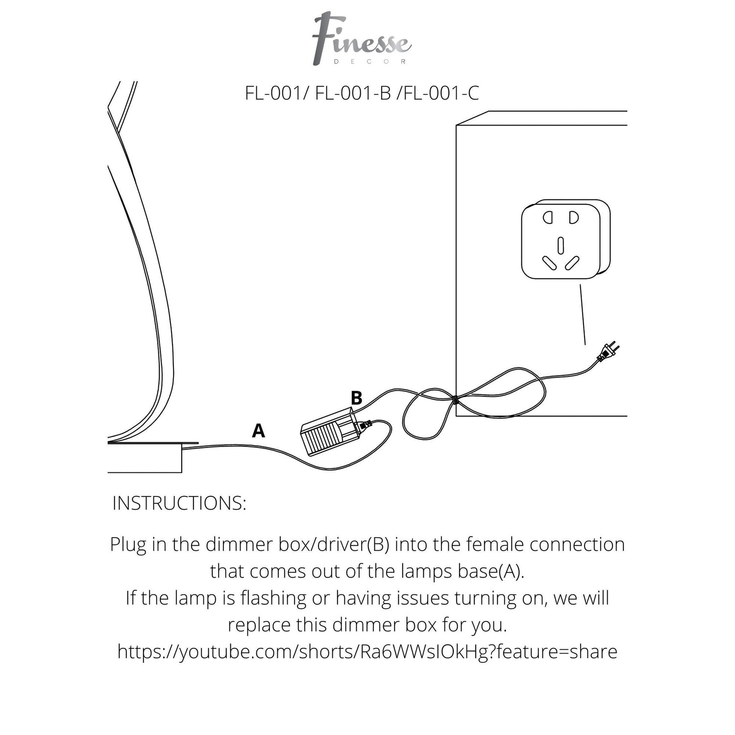 Matte Black Vienna LED 55" Tall Floor Lamp // Dimmable - Home Elegance USA