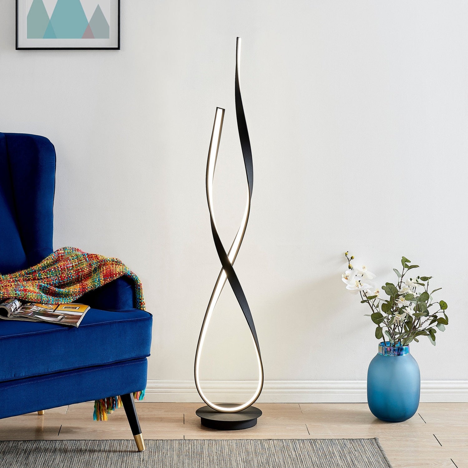 Matte Black Vienna LED 55" Tall Floor Lamp // Dimmable - Home Elegance USA