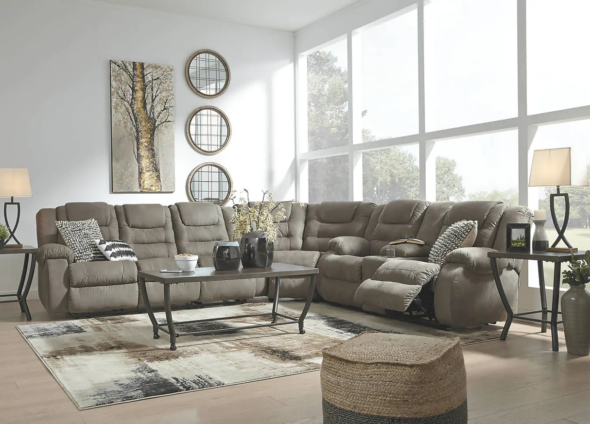 McCade Cobblestone 3-Piece Reclining Sectional - Signature Design by Ashley Ashley Furniture
