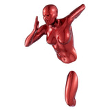 Metallic Red Wall Sculpture running  13" Woman - Home Elegance USA