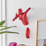 Metallic Red Wall Sculpture running  13" Woman - Home Elegance USA