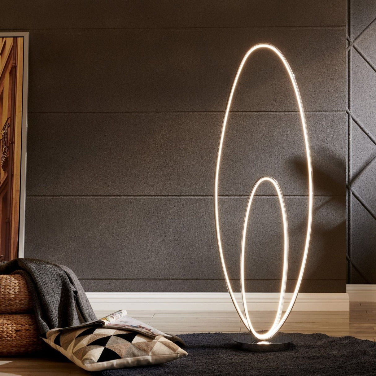 Milan Chrome LED 65" Floor Lamp // Dimmable - Home Elegance USA