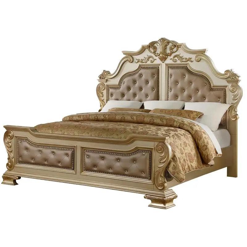 Miranda 6Pc Traditional Bedroom Set in Gold Finish by Cosmos Furniture Cosmos Furniture