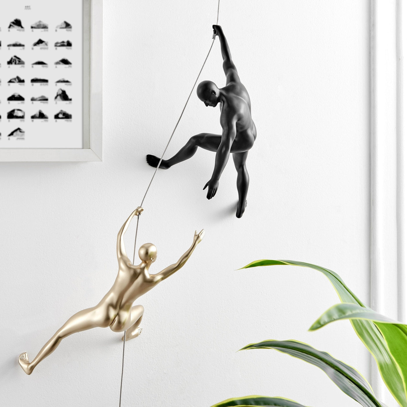 Modern Wall Decor- Climbing Couple- set of two climbers - Home Elegance USA