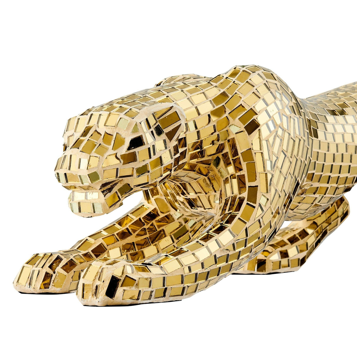 Mosaic Gold Panther Sculpture - Home Elegance USA