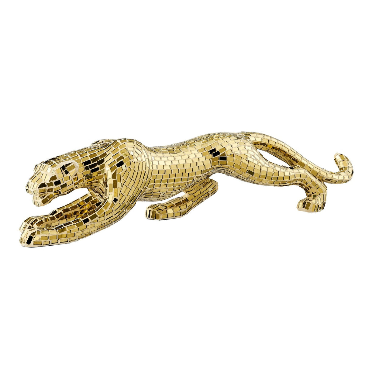 Mosaic Gold Panther Sculpture - Home Elegance USA