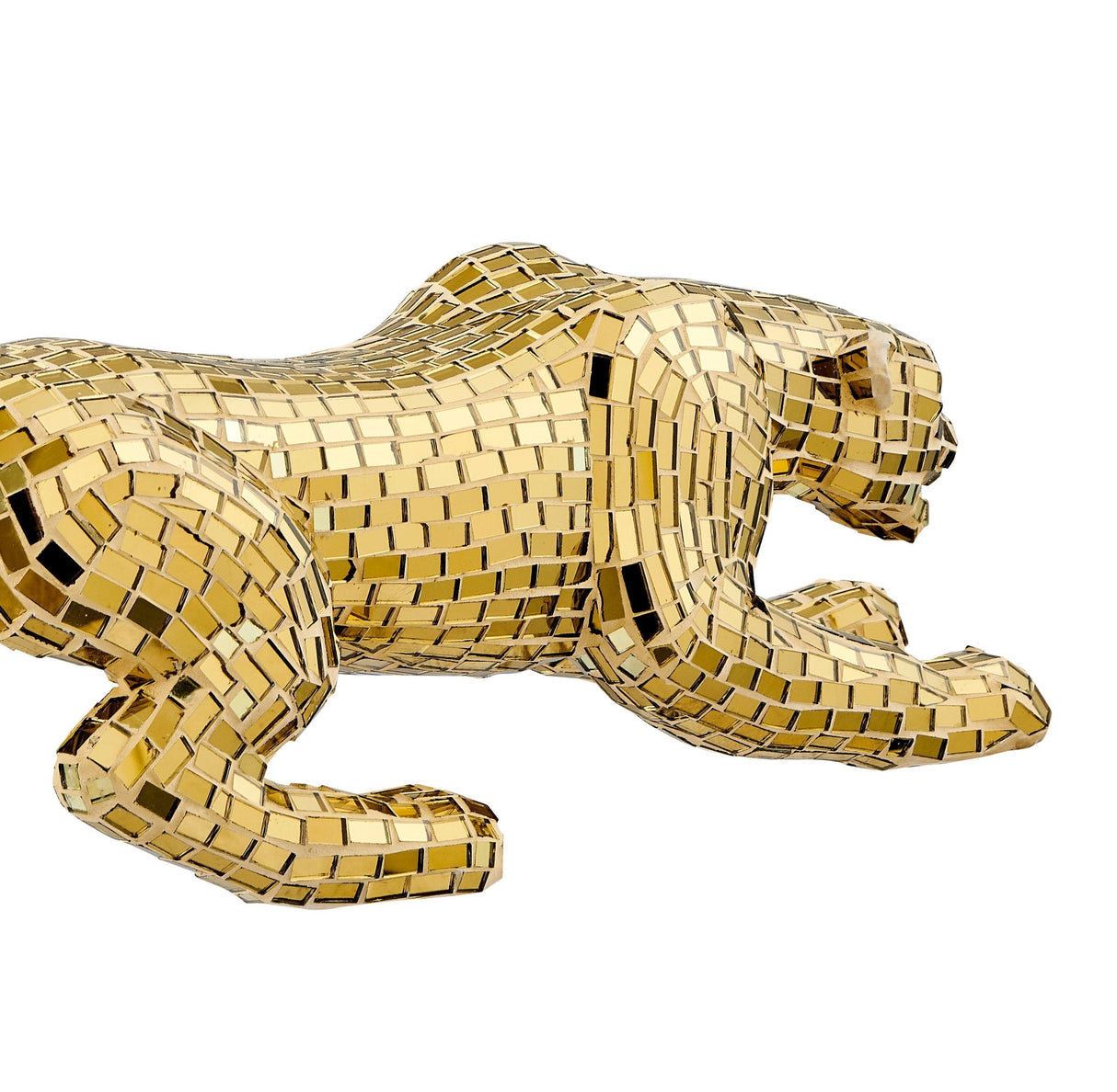 Mosaic Gold Panther Sculpture - Home Elegance USA