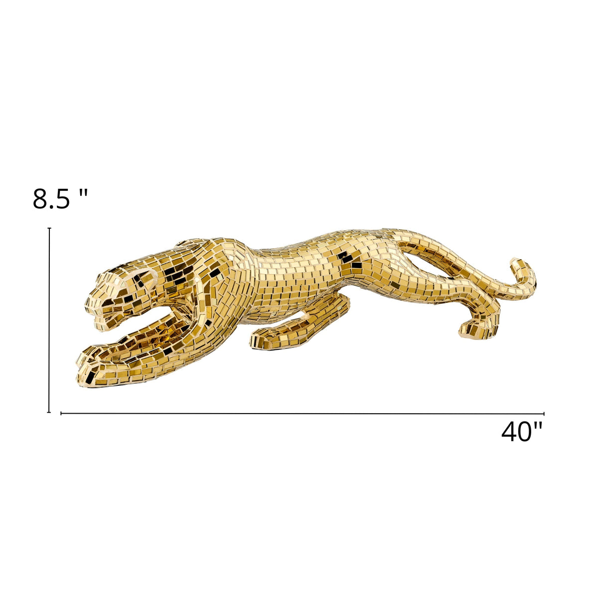 Mosaic Gold Panther Sculpture - Home Elegance USA
