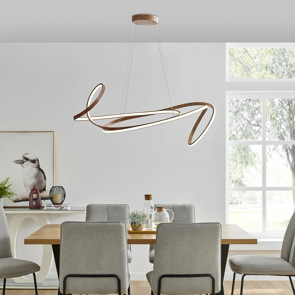 Moscow LED Chandelier // Light Wood - Home Elegance USA