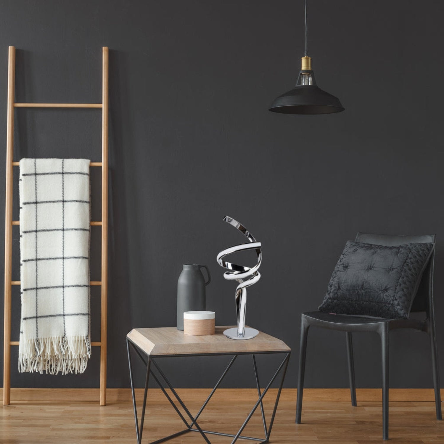 Munich Chrome Table Lamp // Natural White LED Strip & Touch Dimmer - Home Elegance USA