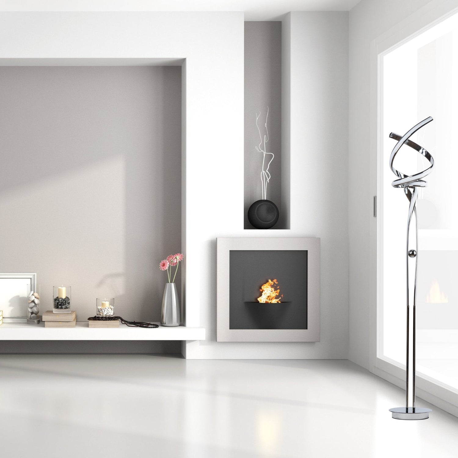 Munich LED Chrome 63" Floor Lamp // Dimmable - Home Elegance USA