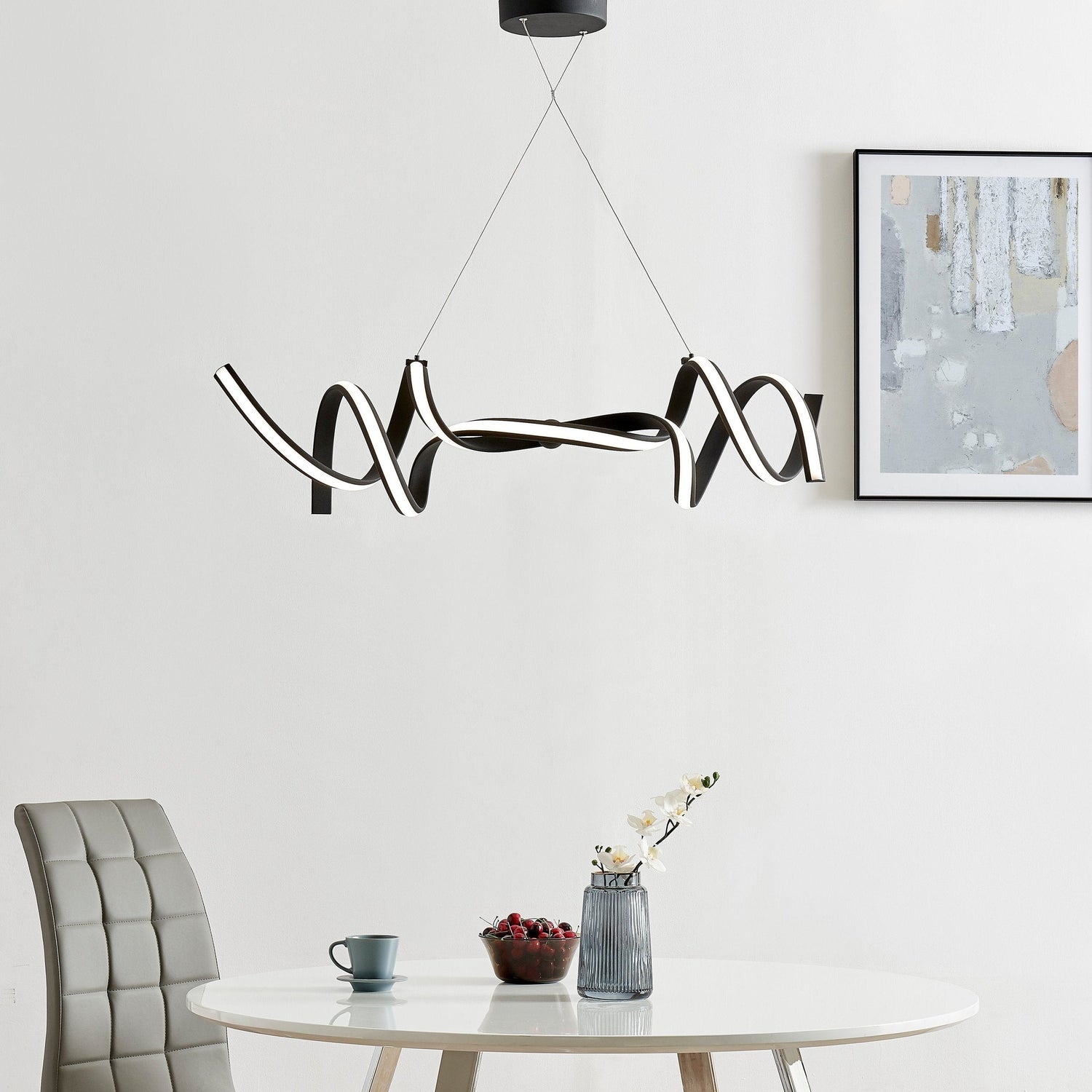 Munich LED Horizontal Chandelier // Black - Home Elegance USA