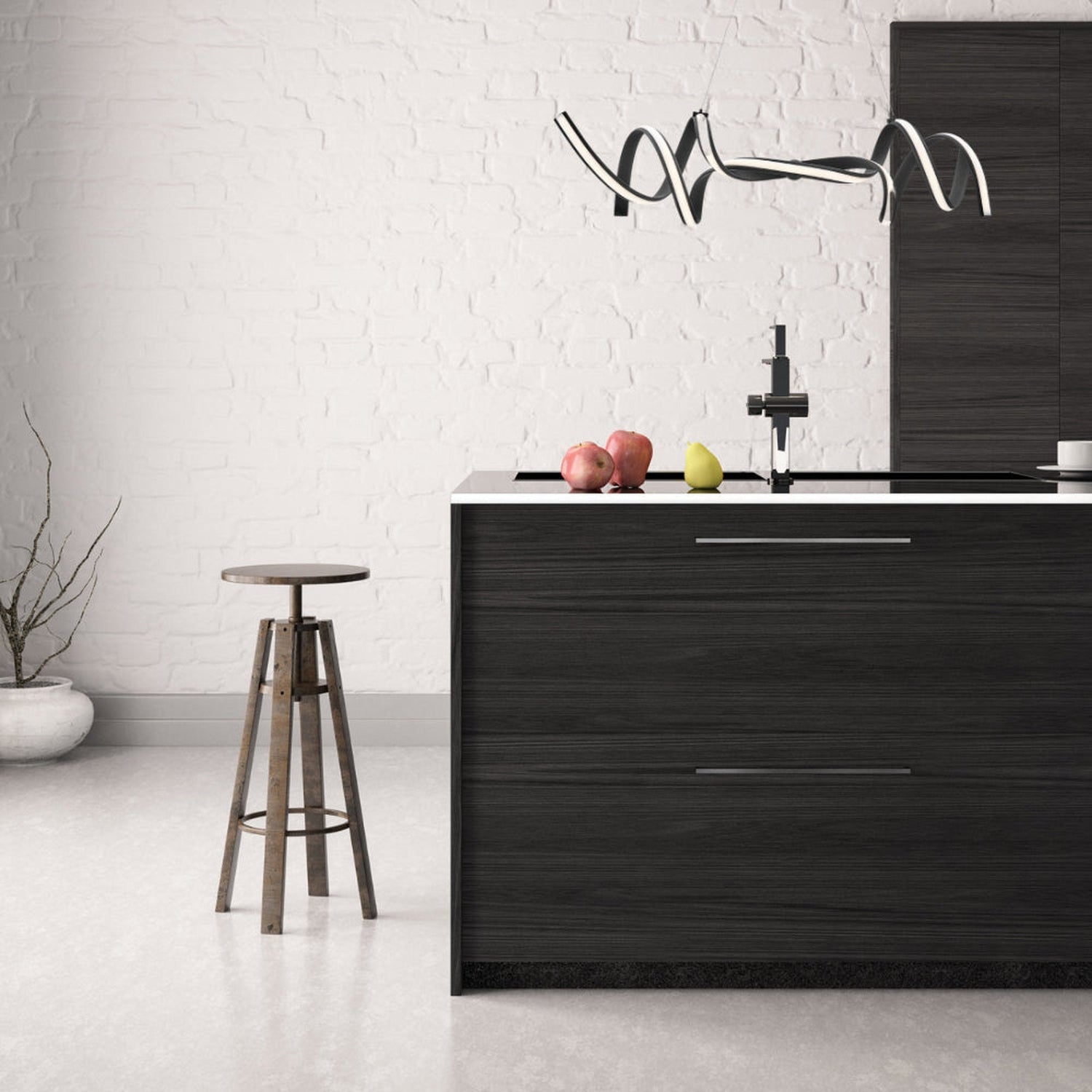 Munich LED Horizontal Chandelier // Black - Home Elegance USA