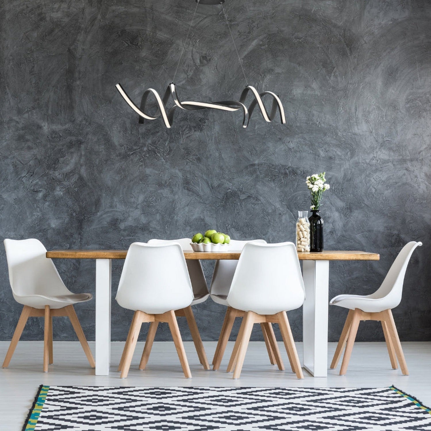 Munich LED Horizontal Chandelier // Black - Home Elegance USA