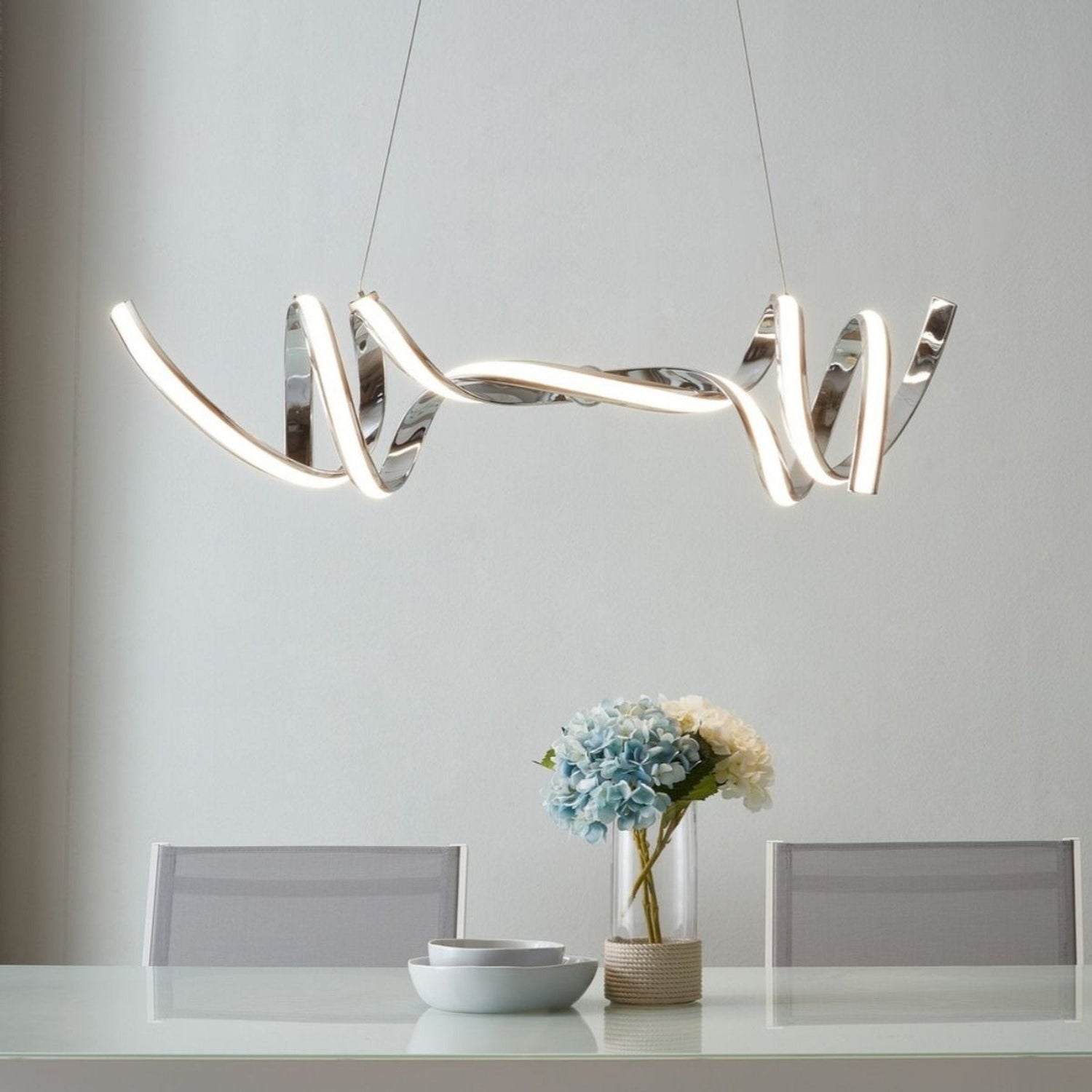 Munich LED Horizontal Chandelier // Chrome - Home Elegance USA