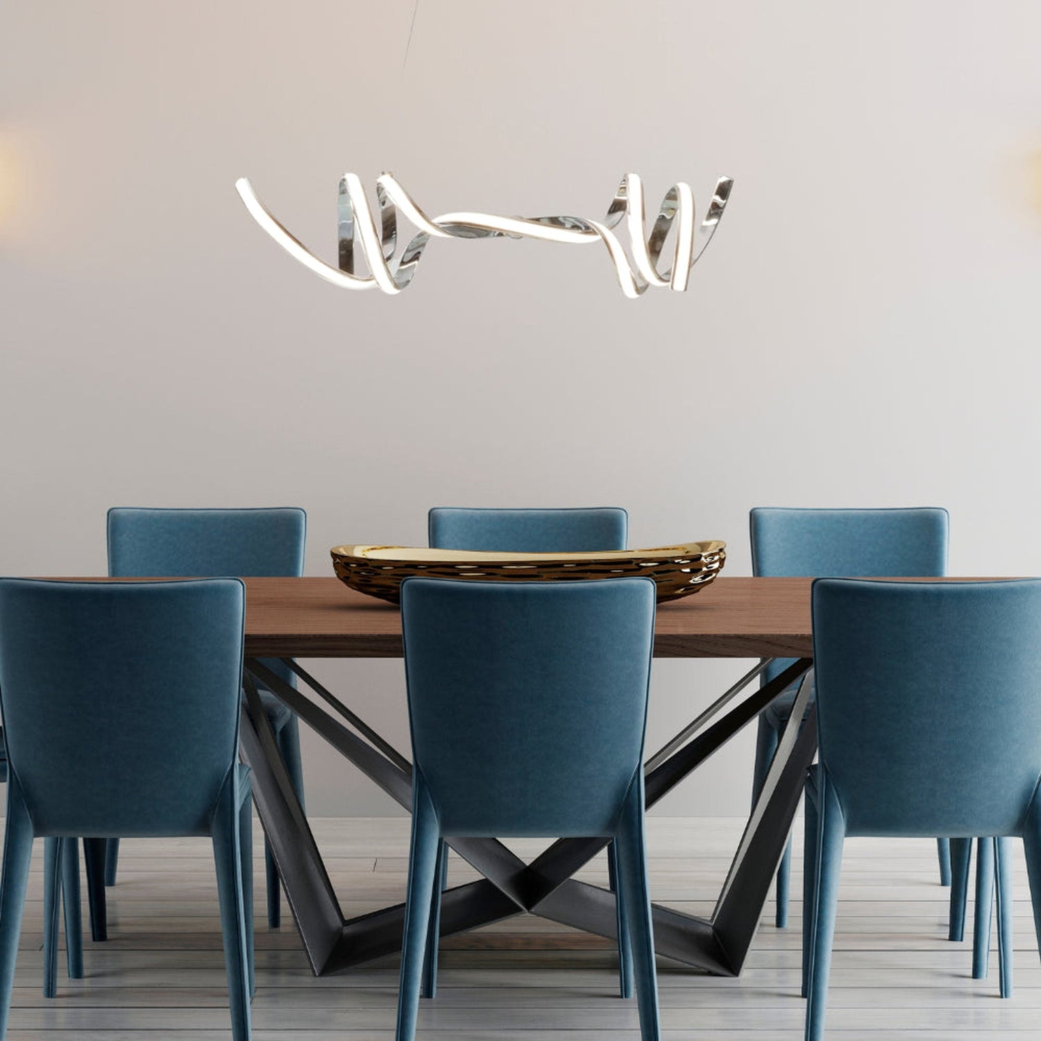 Munich LED Horizontal Chandelier // Chrome - Home Elegance USA