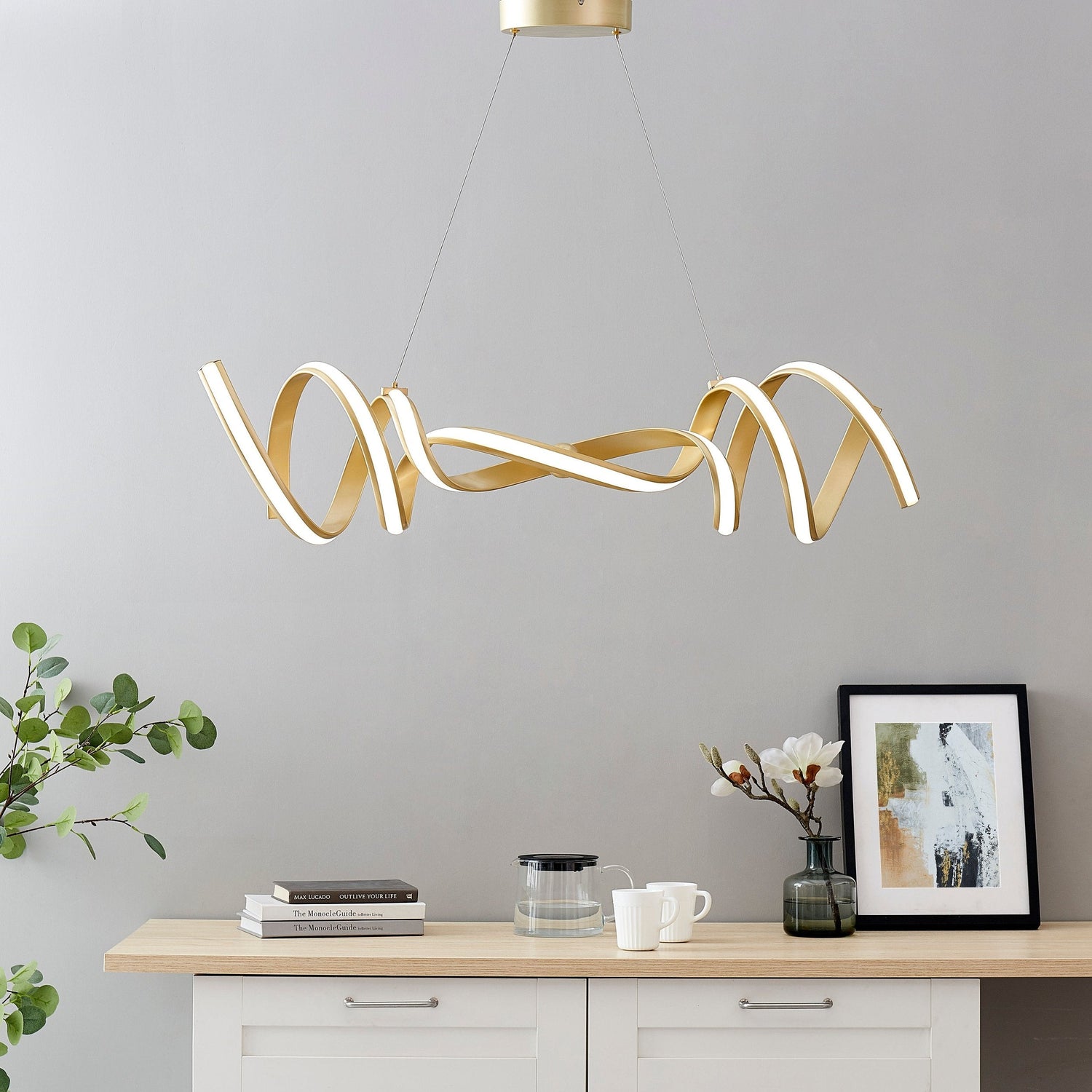 Munich LED Horizontal Chandelier // Gold - Home Elegance USA