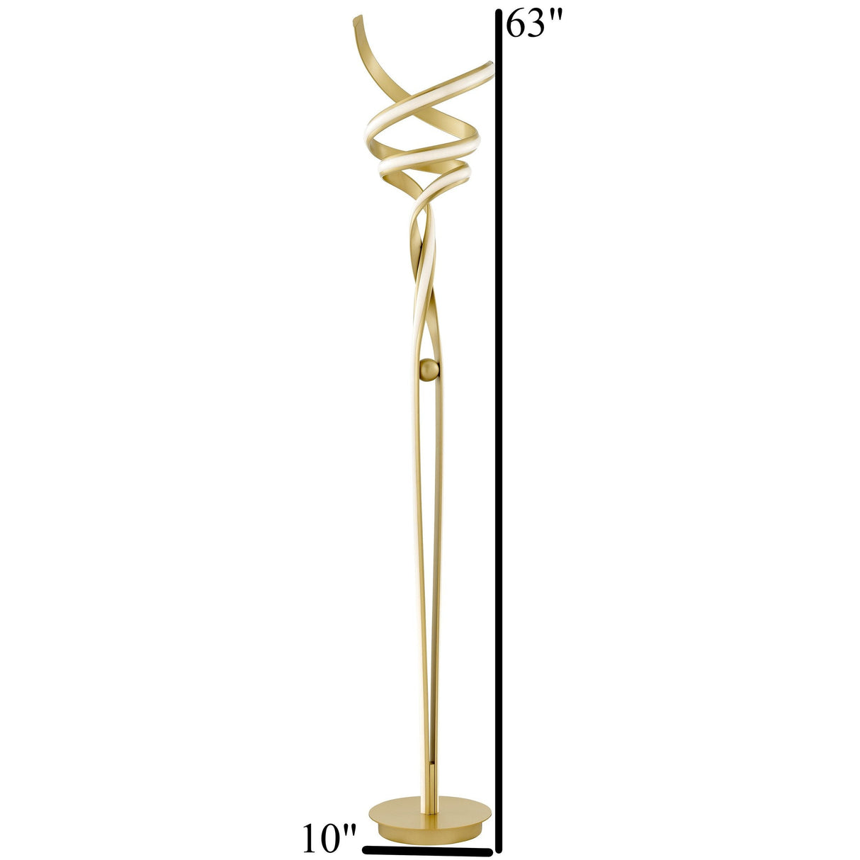 Munich LED Sandy Gold 63" Floor Lamp // Dimmable - Home Elegance USA