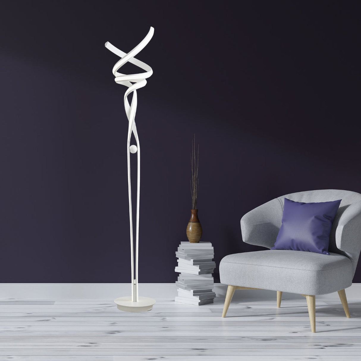 Munich LED White  63" Floor Lamp // Dimmable - Home Elegance USA