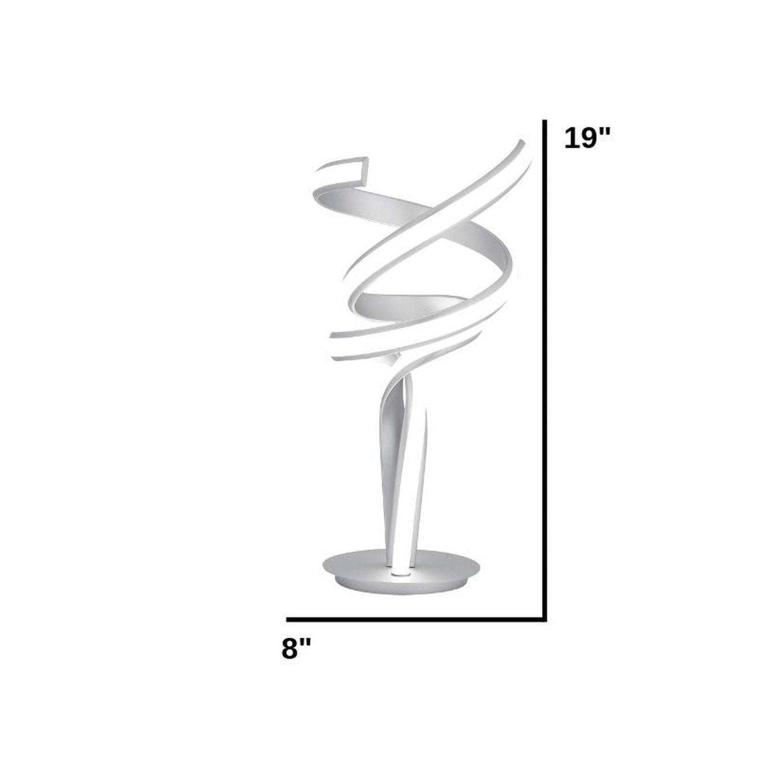 Munich Silver Table Lamp // LED Strip & Touch Dimmer - Home Elegance USA