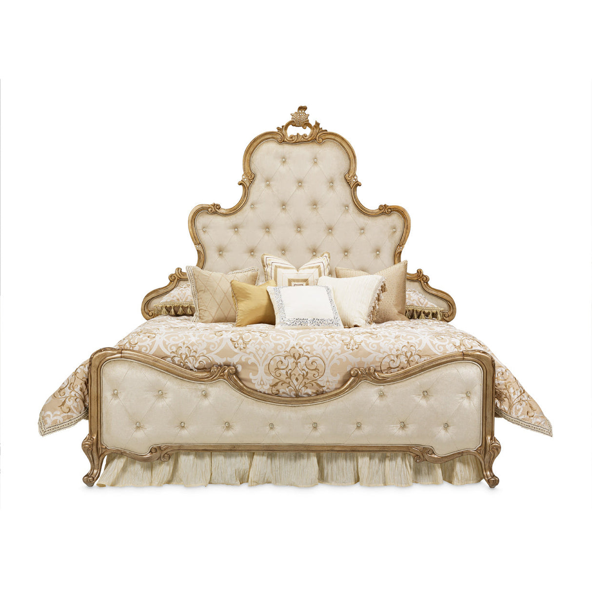 Michael Amini Platine De Royale Champagne Panel Bed - Home Elegance USA