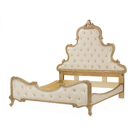 Michael Amini Platine De Royale Champagne Panel Bed - Home Elegance USA