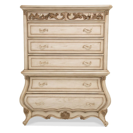 Michael Amini Platine De Royale Champagne 6 Drawer Chest - Home Elegance USA