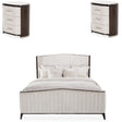 Paris Chic 3Pc Queen Tufted Bedroom Set Faux Suede Espresso – Aico Furniture