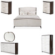 Paris Chic 6Pc Queen Tufted Bedroom Set Faux Suede Espresso – Aico Furniture