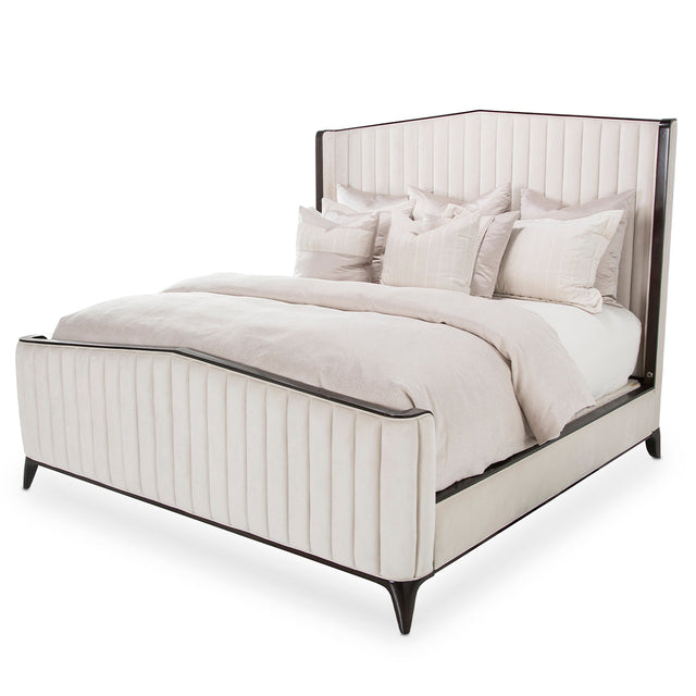 Aico Furniture - Paris Chic Queen Tufted Panel Bed In Espresso - N9003000Qn3-409